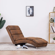 Chaise longue kunstsuède bruin 155x51x71 cm