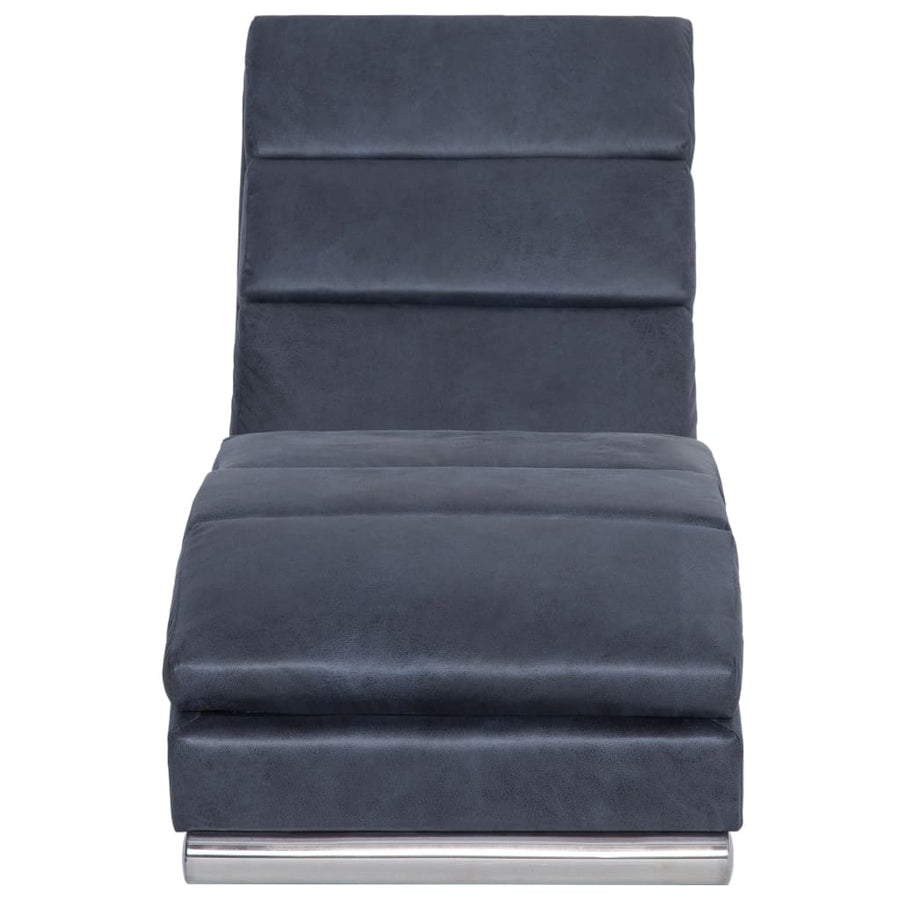 Chaise Longue Kunstsuède Grijs
