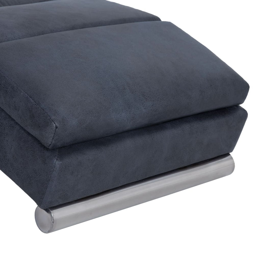 Chaise Longue Kunstsuède Grijs
