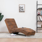 Massage Chaise Longue Kunstsuède Bruin