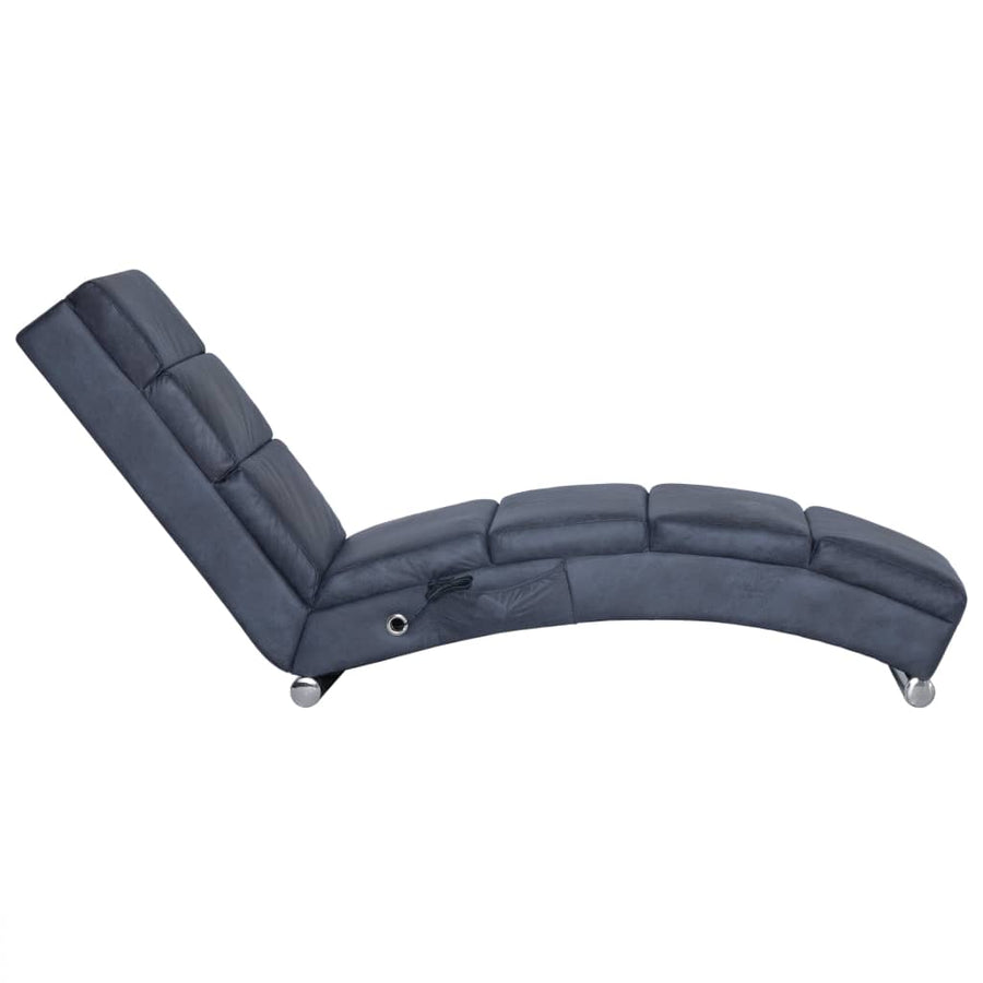 Massage chaise longue kunstsuède grijs