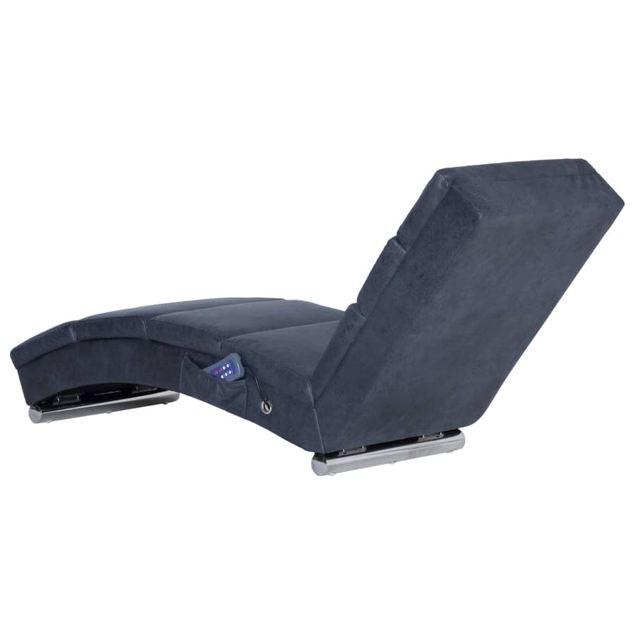 Massage chaise longue kunstsuède grijs