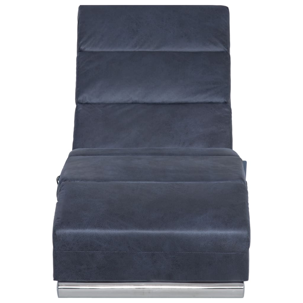 Massage chaise longue kunstsuède grijs