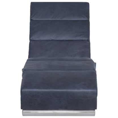 Massage chaise longue kunstsuède grijs