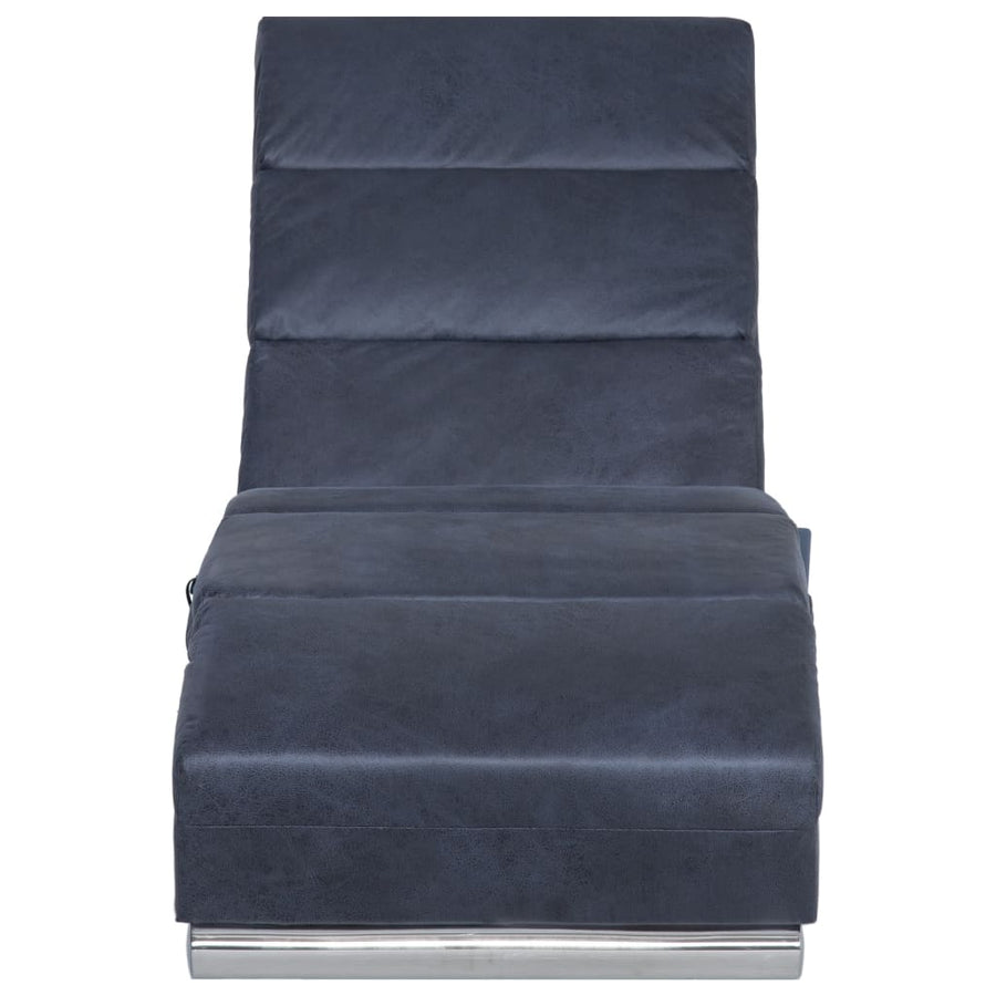 Massage chaise longue kunstsuède grijs