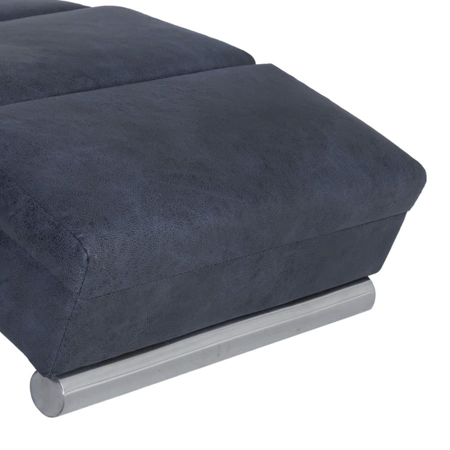 Massage chaise longue kunstsuède grijs