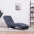 Massage chaise longue kunstsuède grijs 155x51x71 cm