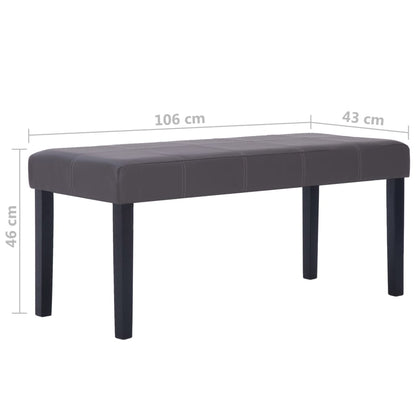 Bankje 106 Cm Kunstleer Grijs