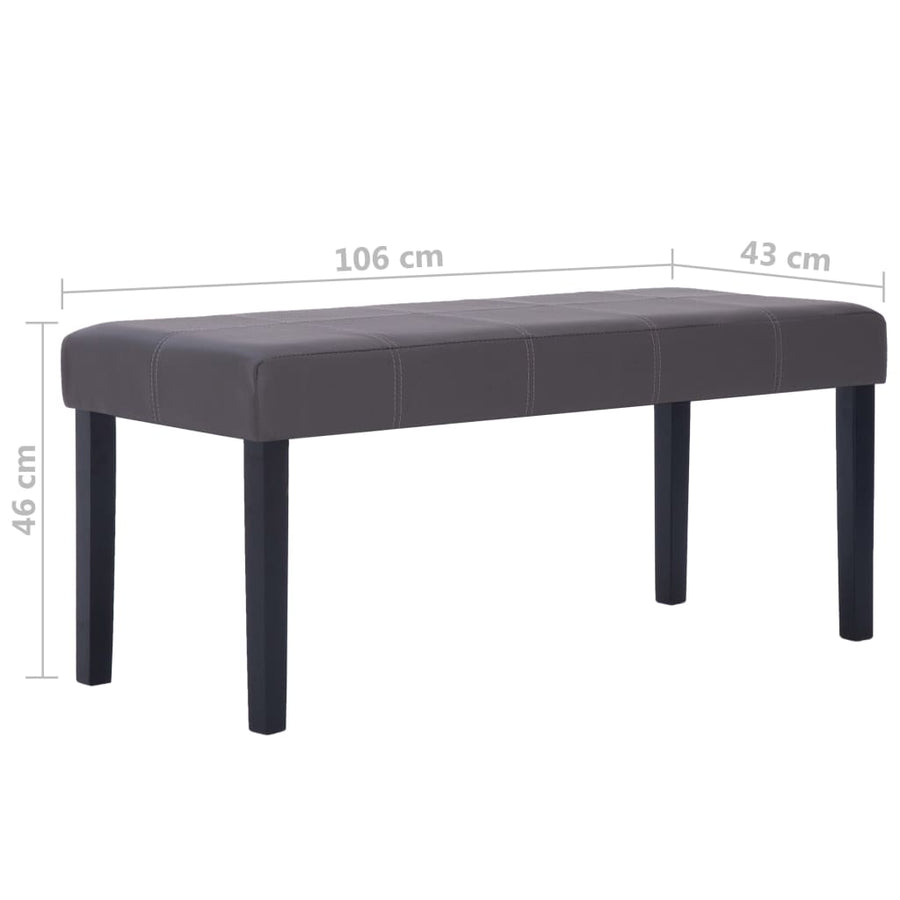 Bankje 106 Cm Kunstleer Grijs