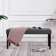 Bankje 106x43x46 cm kunstleer grijs