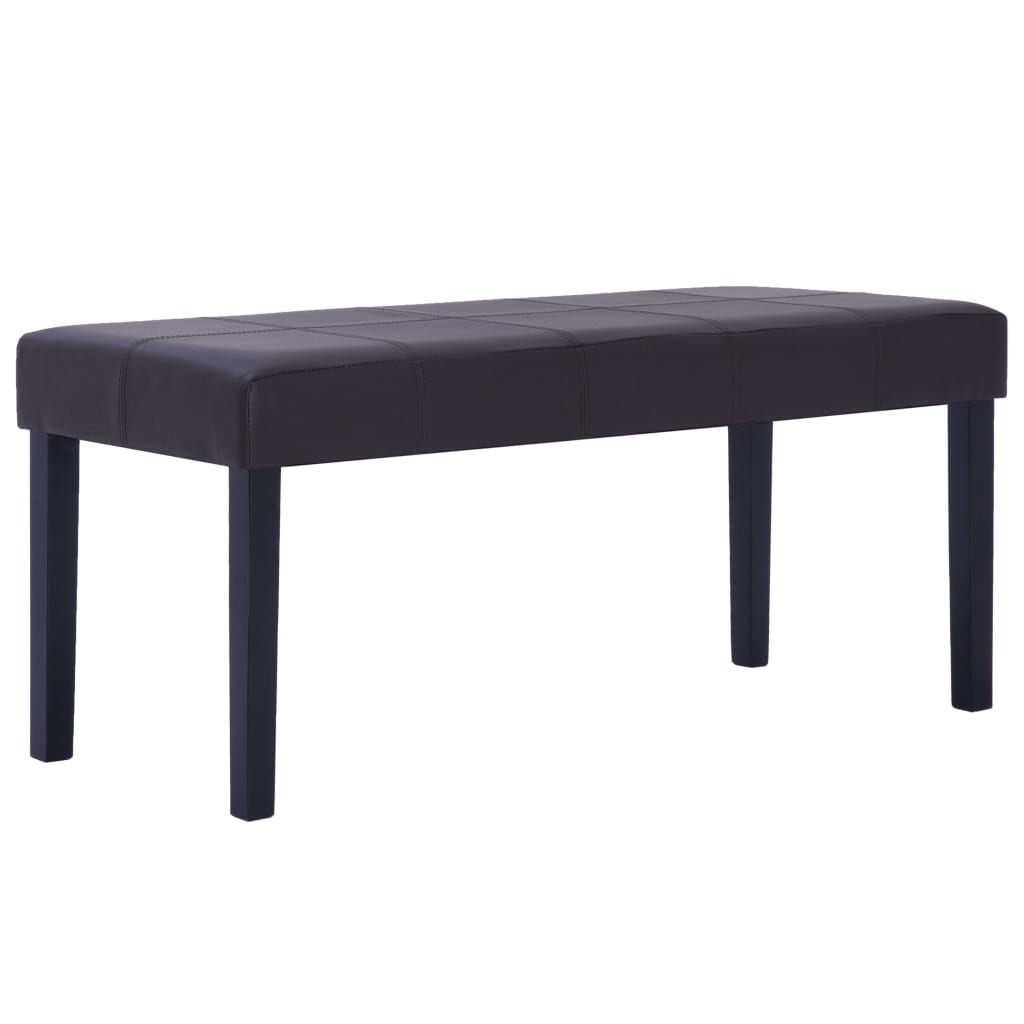 Bankje 106 Cm Kunstleer Bruin Donkerbruin