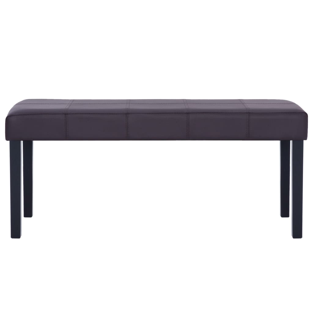 Bankje 106 Cm Kunstleer Bruin Donkerbruin
