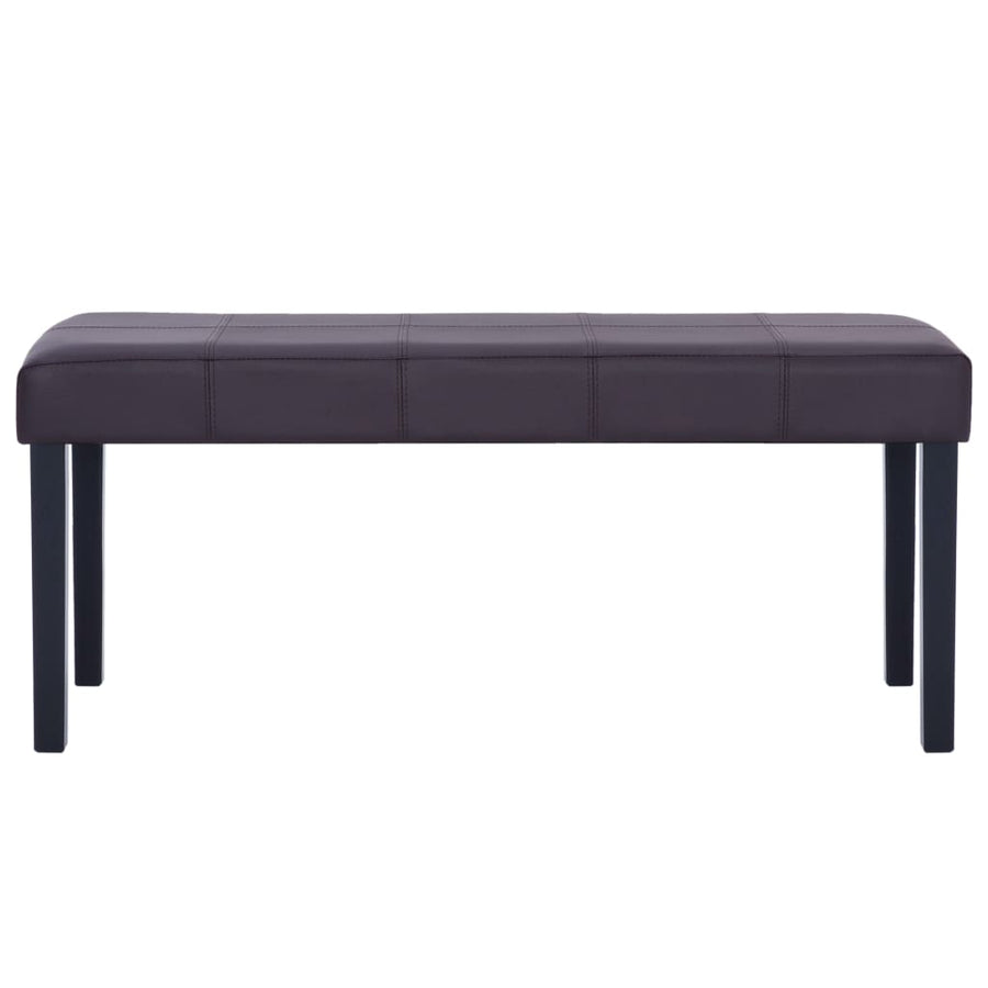 Bankje 106 Cm Kunstleer Bruin Donkerbruin