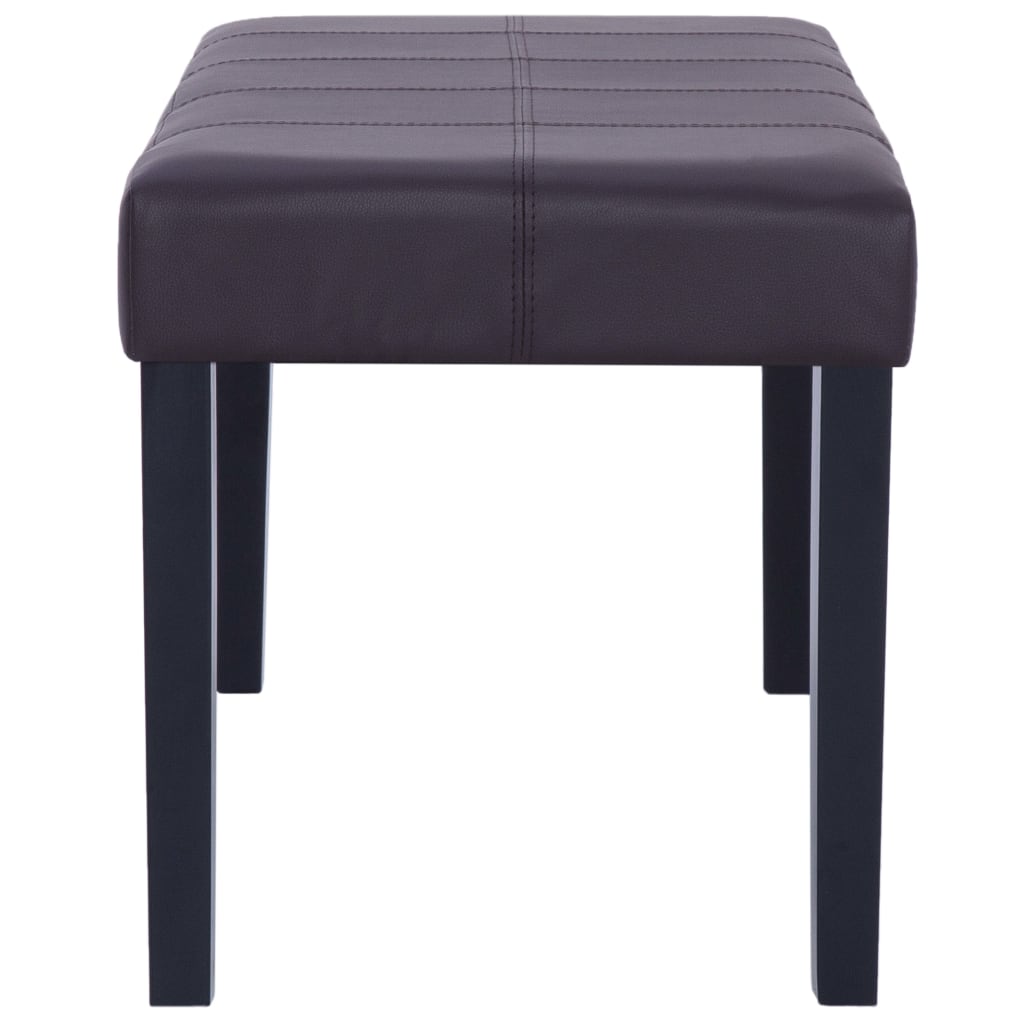 Bankje 106 Cm Kunstleer Bruin Donkerbruin