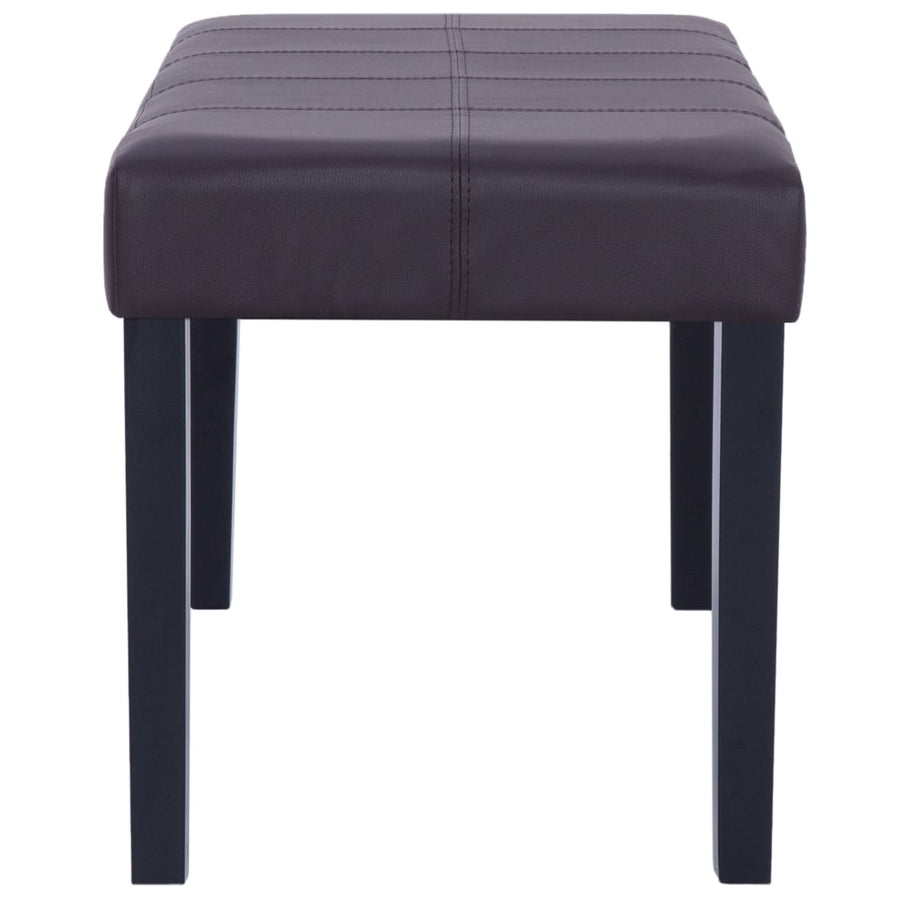 Bankje 106 Cm Kunstleer Bruin Donkerbruin