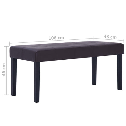 Bankje 106 Cm Kunstleer Bruin Donkerbruin
