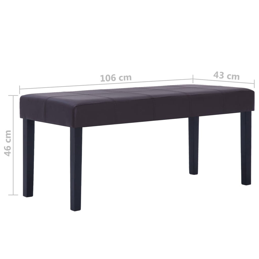 Bankje 106 Cm Kunstleer Bruin Donkerbruin