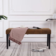 Bankje 106x43x46 cm kunstsuède bruin