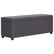 Opbergbank 116 cm kunstleer grijs
