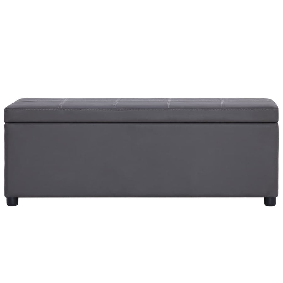 Bankje met opbergvak 116 cm kunstleer grijs Grijs