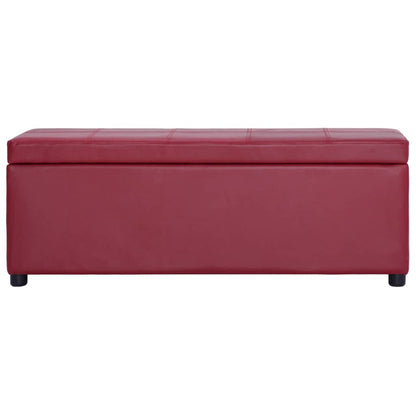 Bankje Met Opbergvak 116 Cm Kunstleer Wijnrood