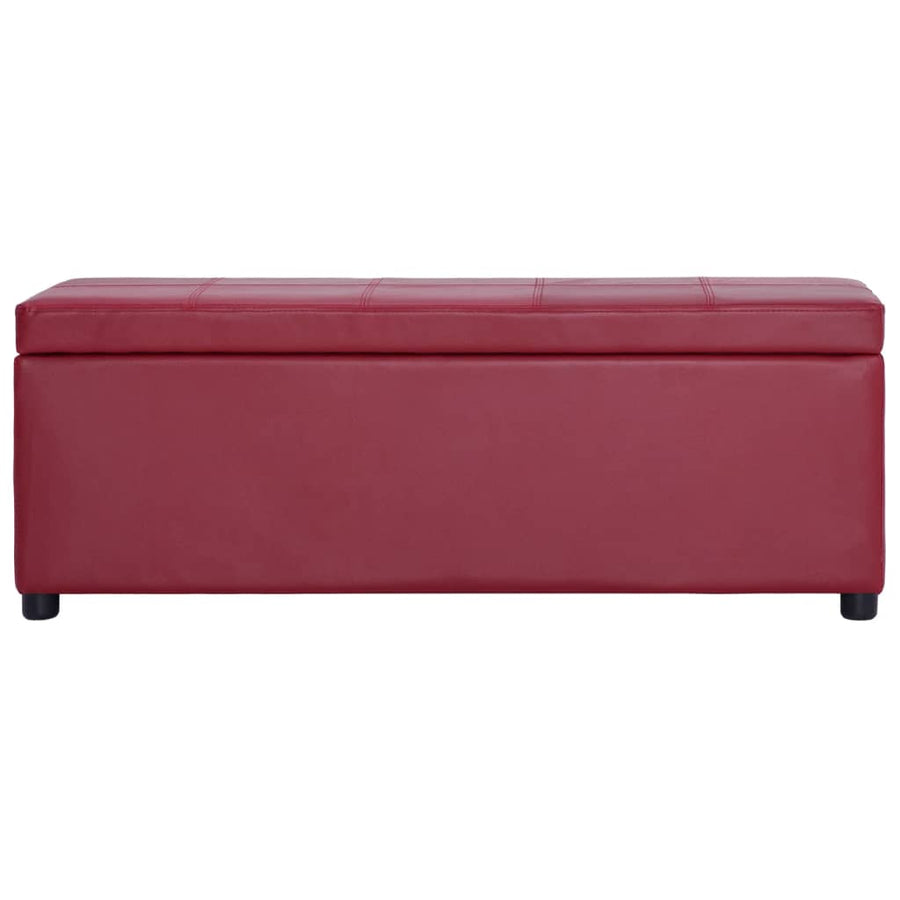Bankje Met Opbergvak 116 Cm Kunstleer Wijnrood