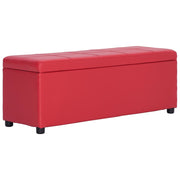 Opbergbankje 116 cm kunstleer rood