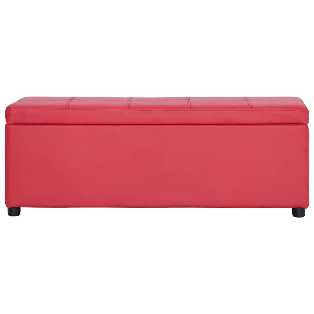 Bankje Met Opbergvak 116 Cm Kunstleer Rood
