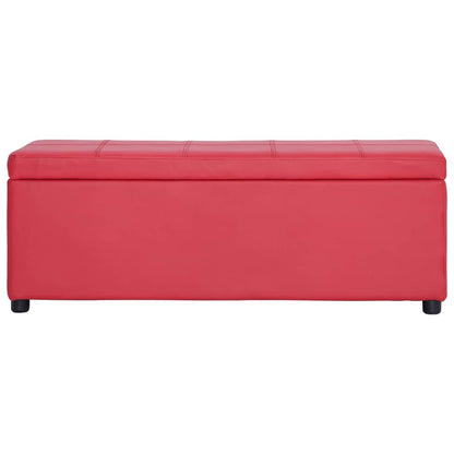 Bankje Met Opbergvak 116 Cm Kunstleer Rood