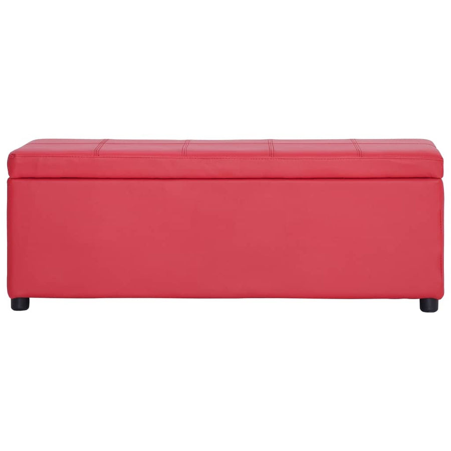 Bankje Met Opbergvak 116 Cm Kunstleer Rood