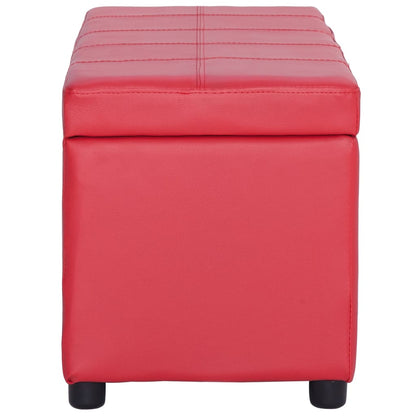 Bankje Met Opbergvak 116 Cm Kunstleer Rood