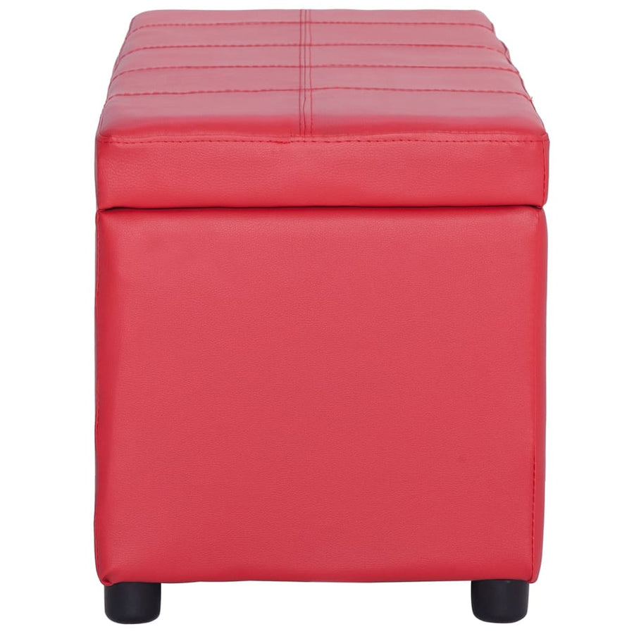 Bankje Met Opbergvak 116 Cm Kunstleer Rood