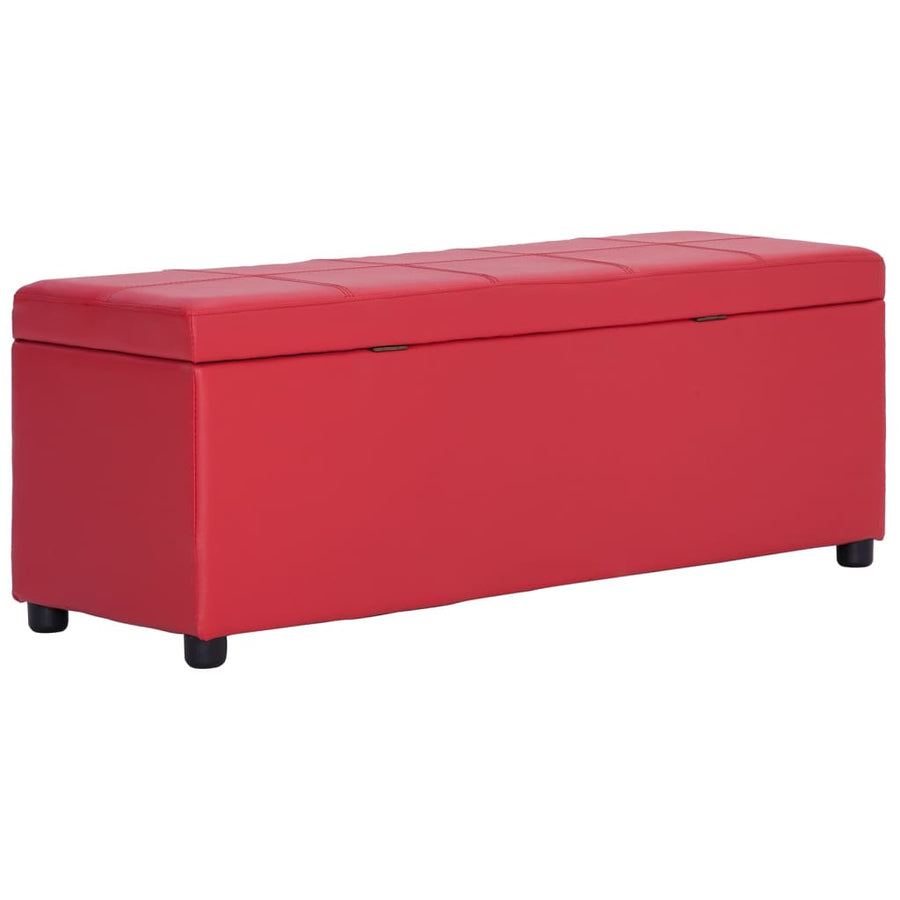 Bankje Met Opbergvak 116 Cm Kunstleer Rood