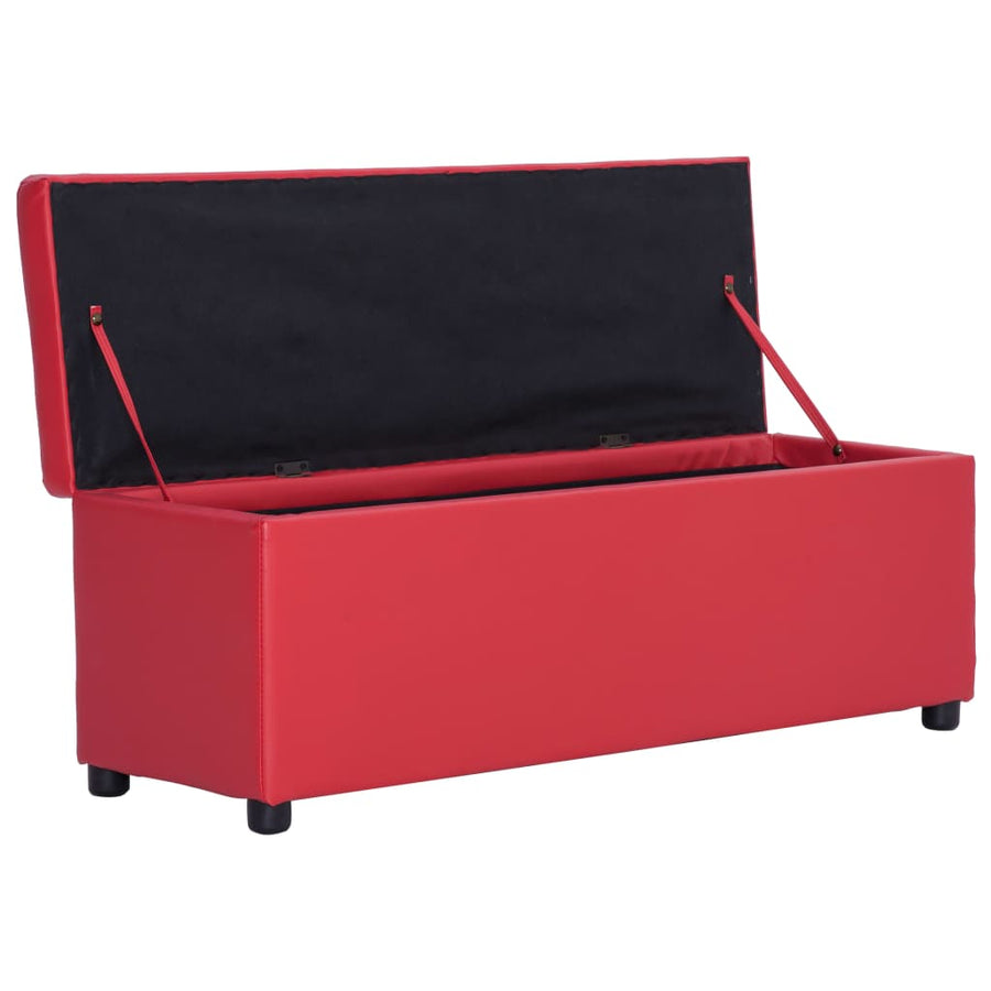 Bankje Met Opbergvak 116 Cm Kunstleer Rood
