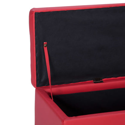 Bankje Met Opbergvak 116 Cm Kunstleer Rood