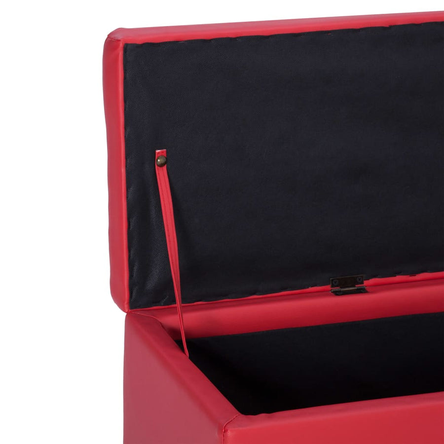 Bankje Met Opbergvak 116 Cm Kunstleer Rood