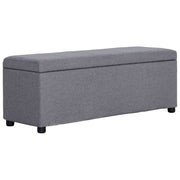 Opbergbankje 116 cm polyester lichtgrijs