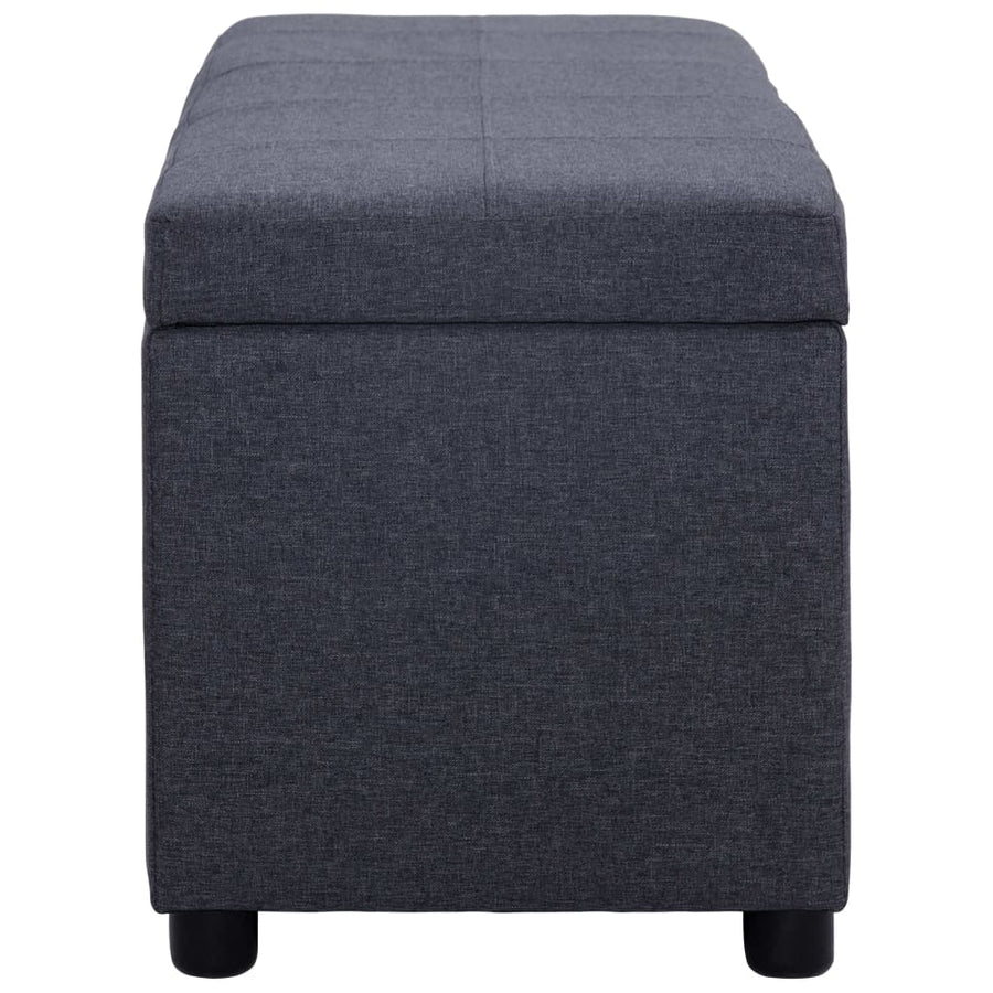 Bankje Met Opbergvak 116 Cm Polyester Donkergrijs