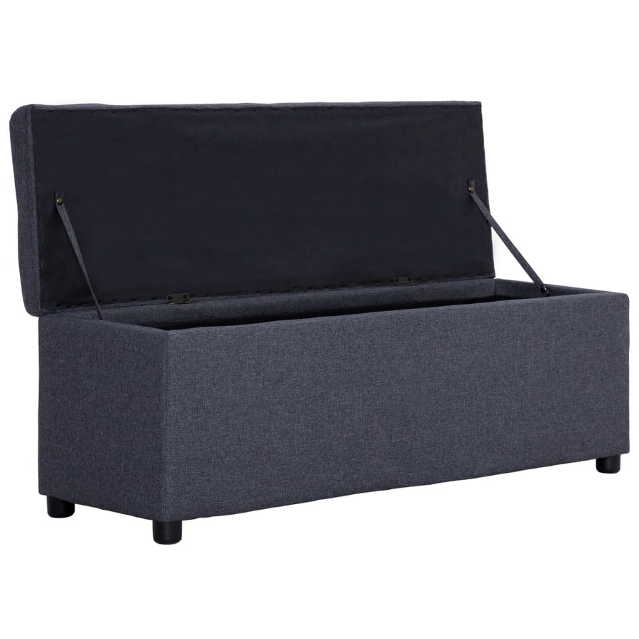 Bankje Met Opbergvak 116 Cm Polyester Donkergrijs