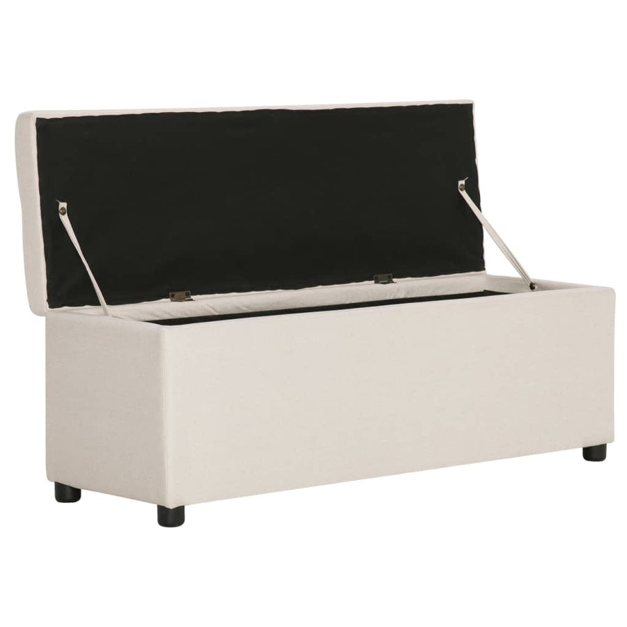 Bankje Met Opbergvak 116 Cm Polyester crème