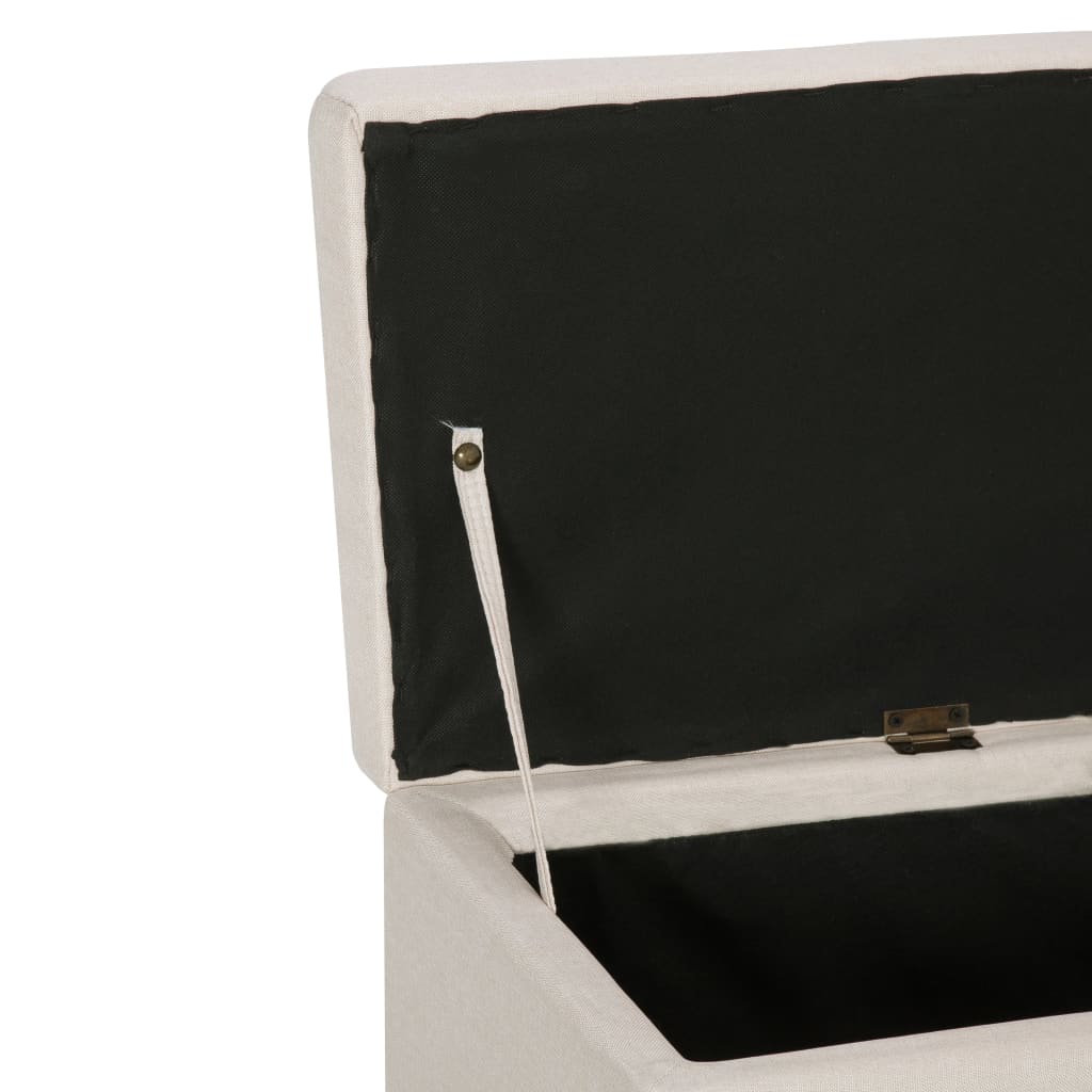 Bankje Met Opbergvak 116 Cm Polyester crème