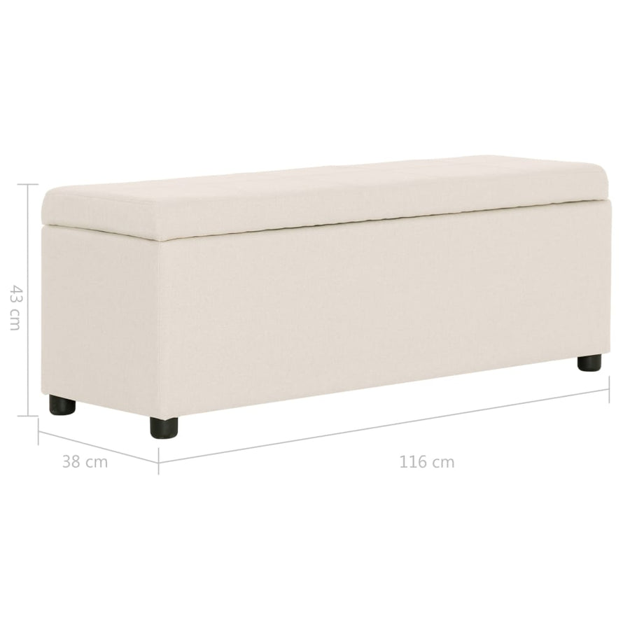 Bankje Met Opbergvak 116 Cm Polyester crème