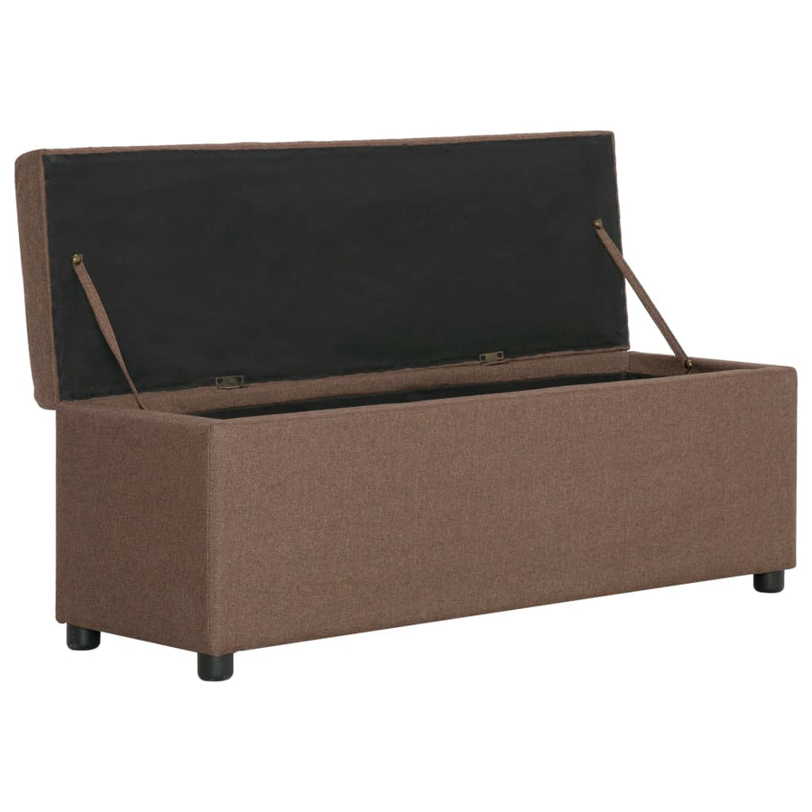 Bankje Met Opbergvak 116 Cm Polyester Bruin