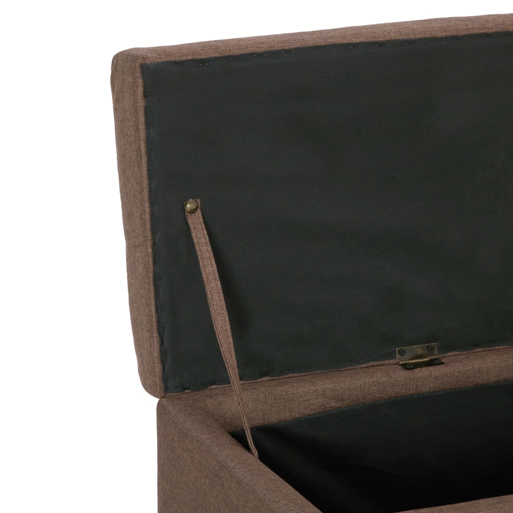 Bankje Met Opbergvak 116 Cm Polyester Bruin