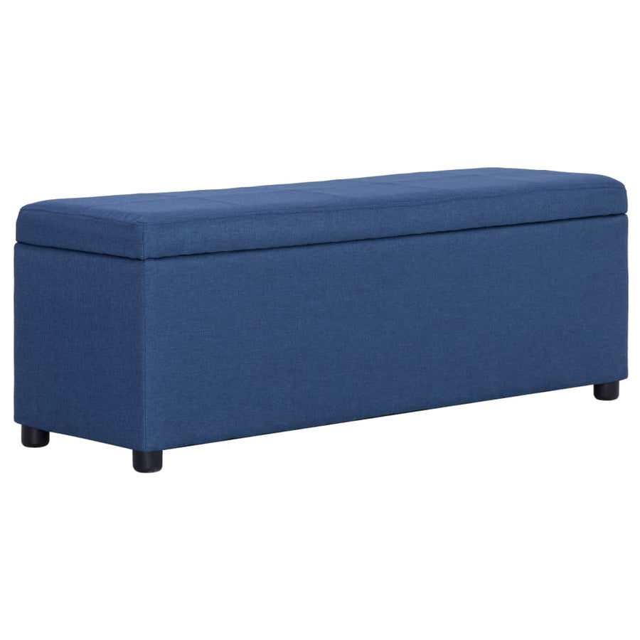 Bankje met opbergvak 116 cm polyester blauw Blauw