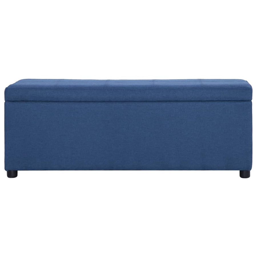 Bankje met opbergvak 116 cm polyester blauw Blauw