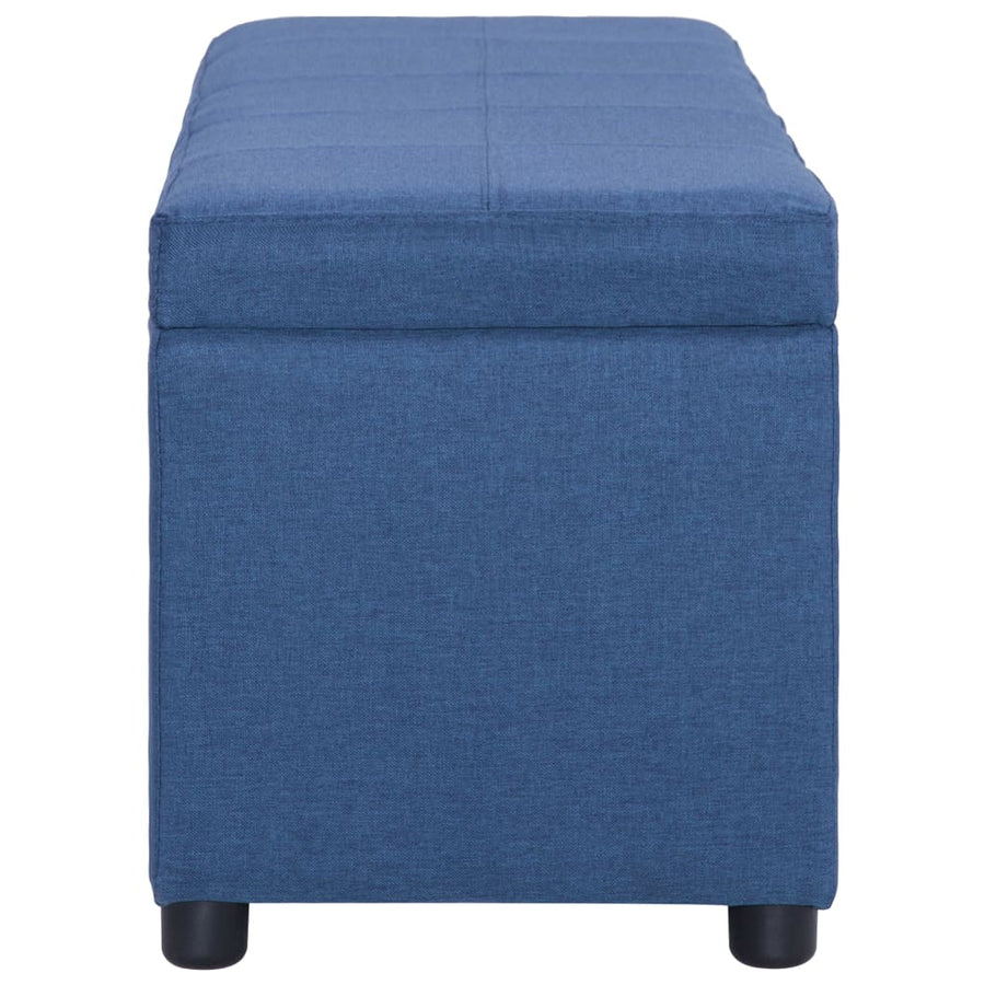 Bankje met opbergvak 116 cm polyester blauw Blauw