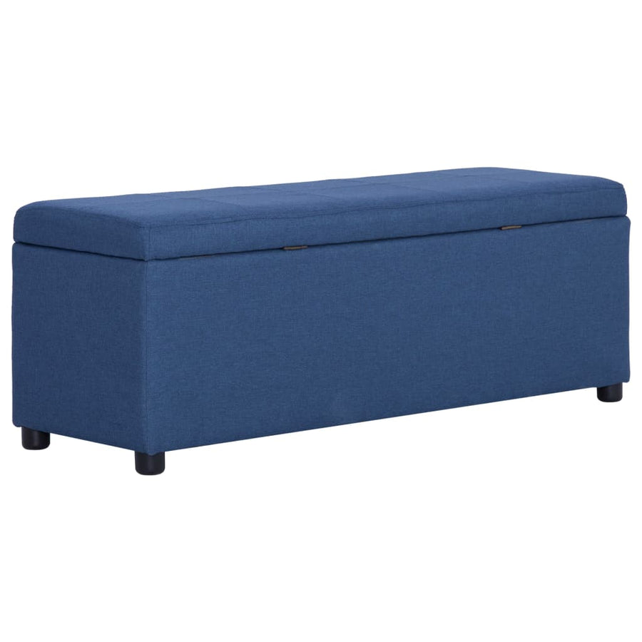 Bankje met opbergvak 116 cm polyester blauw Blauw