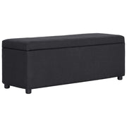 Opbergbankje 116x38x43 cm polyester zwart