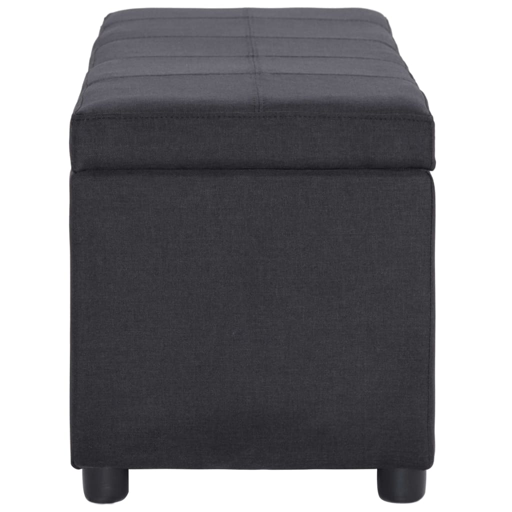 Bankje Met Opbergvak 116 Cm Polyester Zwart